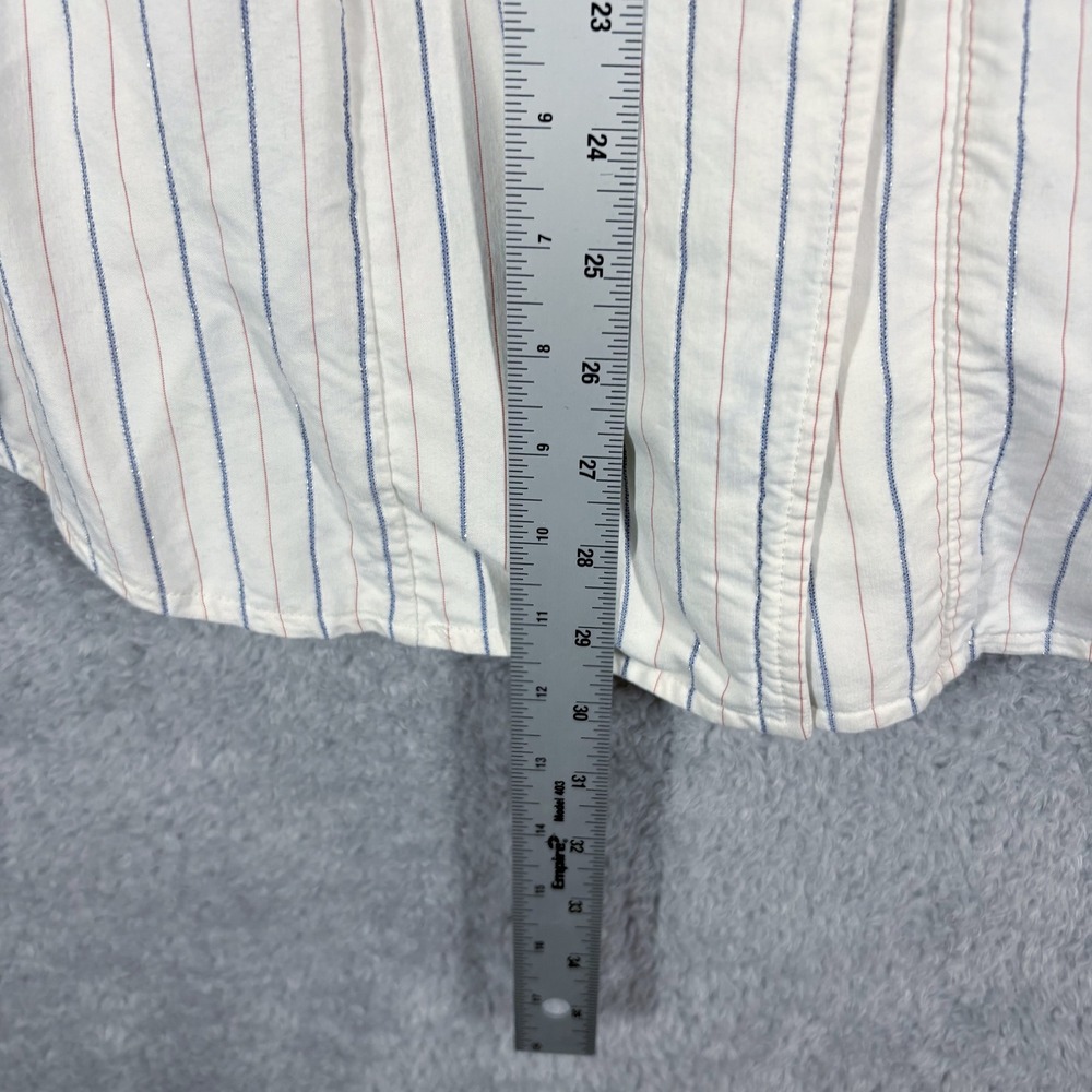 Free People So Divine Pinstripe Menswear Button Down Top Sz M White Office Siren - Picture 3 of 10